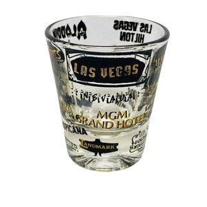 Vintage Las Vegas Barware Souvenir Shot Glass Casino Hotels